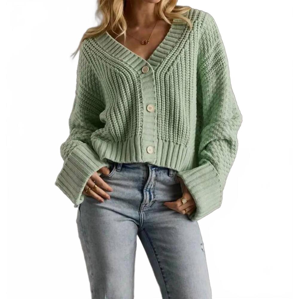 NEW PANACHE APPAREL knit cropped cardigan in mint